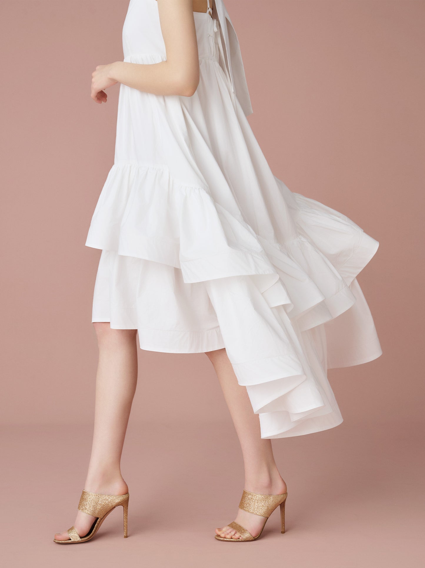 Back Ribbon Tiered Volume Dress