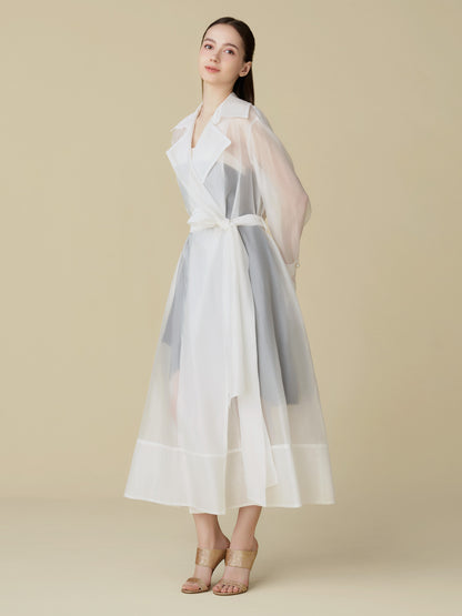 Sheer Organza Trench Coat