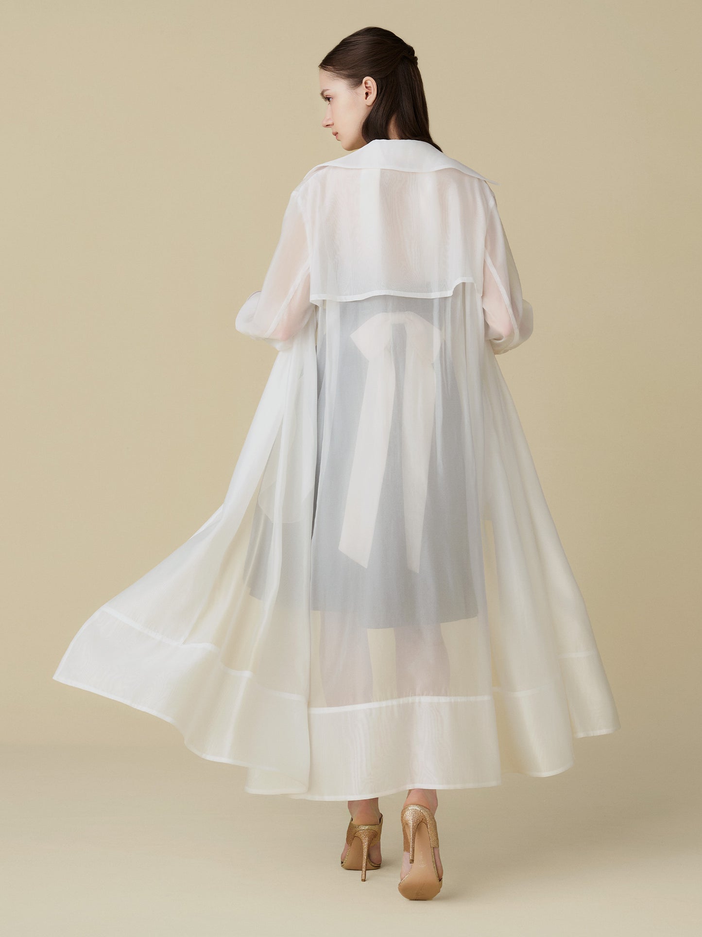 Sheer Organza Trench Coat