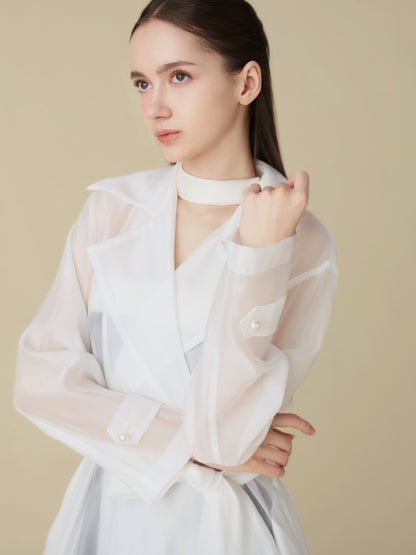 Sheer Organza Trench Coat